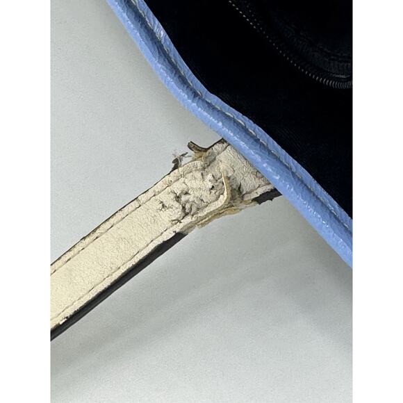 Coach Signature Tote Brown With Blue Trim - Wear On Handles - Picture 10 of 11